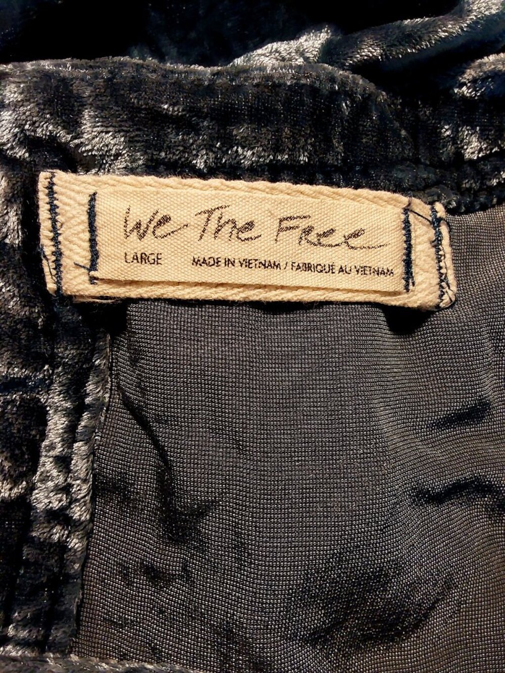 We the Free People Moon City Velvet Tunic Oversized Babydoll Top Royal Blue - Lg - Picture 11 of 11